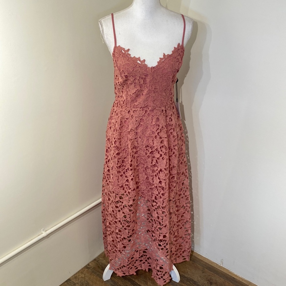 Astr Rose Colored Lace Dress